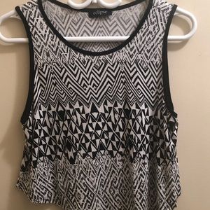Eclipse black and white top